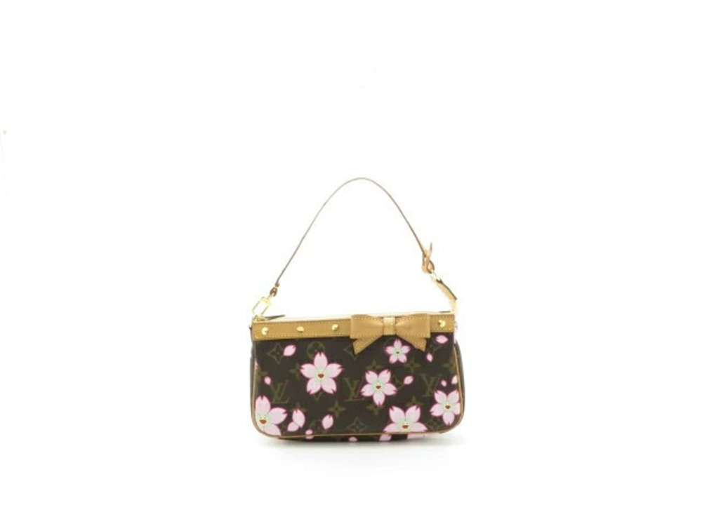LOUIS VUITTON Pochette Accessoires Monogram Cherry Red Blossom Shoulder Bag